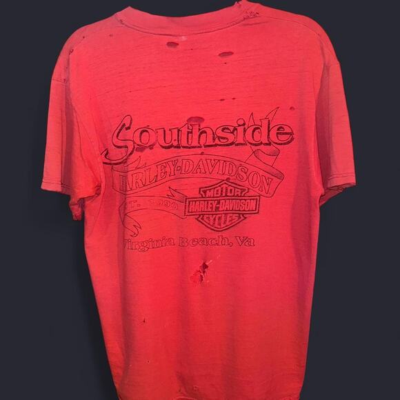 Vintage authentic harley davidson red t-shirt - Picture 4 of 5
